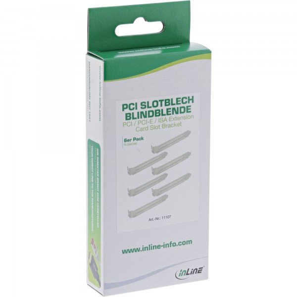 InLine Staffa PCI bracket cieca o di chiusura. Confezione da 6 pezzi