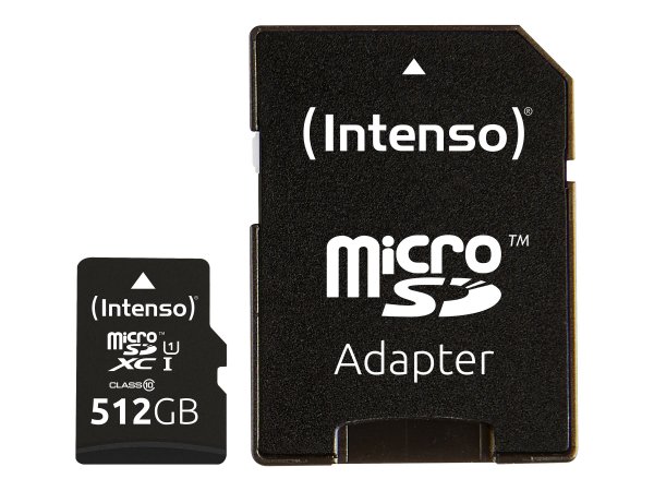 Intenso microSD Karte UHS-I Premium - 512 GB - MicroSD - Classe 10 - UHS-I - 90 MB/s - Class 1 (U1)