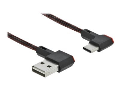 Delock Cavo EASY-USB 2.0 Tipo-A maschio per USB Type-C maschio nero con angolazione sinistra / destr