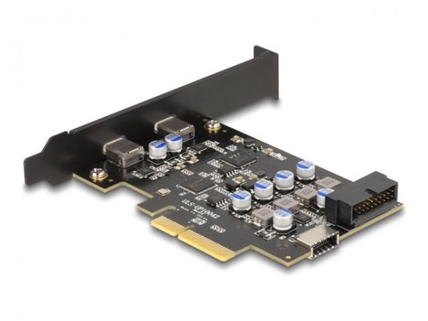 Delock PCI Express x4 Karte zu 2 x extern USB Type-C+ 1 intern - Controllore - SCSI