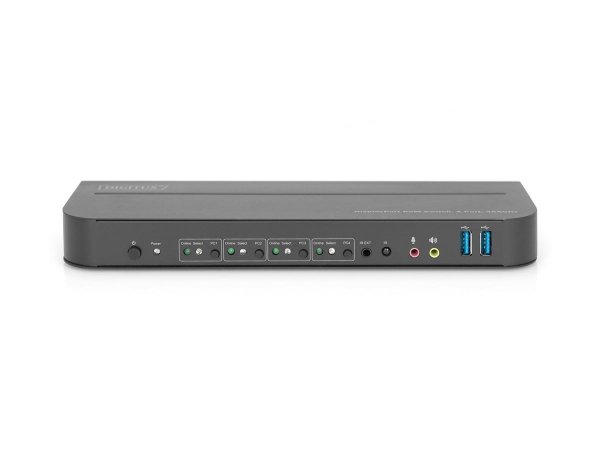 DIGITUS Switch KVM - 4 porte - 4K60Hz - 4 x DP in - 1 x DP/HDMI out - 4096 x 2160 Pixel - 4K Ultra H