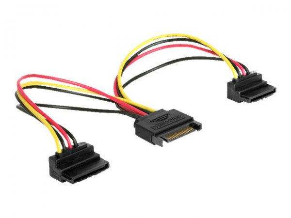 Delock 60128 - 0,15 m - SATA a 15 pin - 2 x SATA a 15 pin - Maschio - Femmina - Dritto