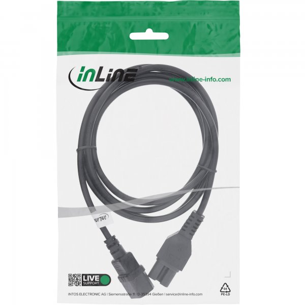 InLine Cavo alimentazione spina C14 presa C15 - nero - 0,5m