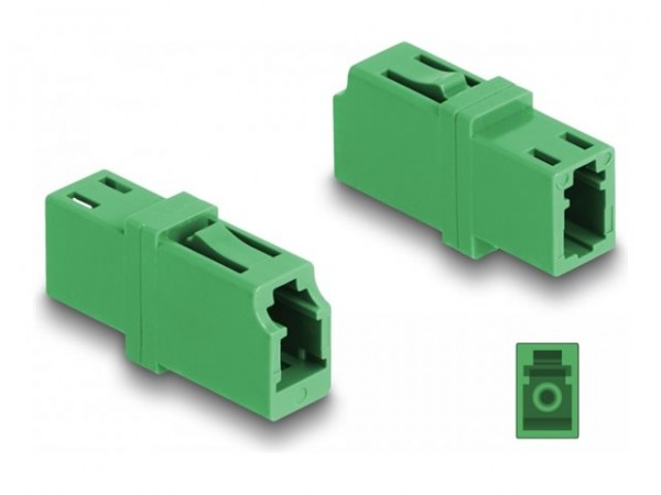 Delock Accoppiatore in fibra ottica LC Simplex femmina a LC Simplex femmina APC verde - LC/APC - Sen