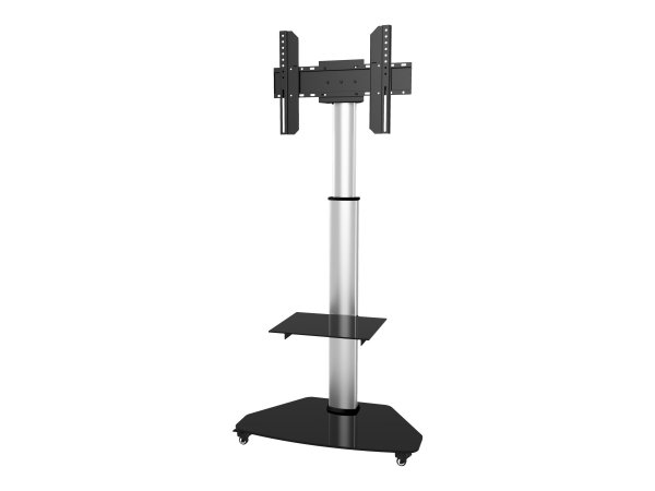 Techly Supporto a Pavimento con Mensola Trolley TV LCD/LED/Plasma 37-70" Silver - 40 kg - 94 cm (37"