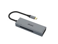 Akasa AK-CR-09BK - CF - MicroSD (TransFlash) - SD - SDHC - SDXC - Grigio - 5000 Mbit/s - USB 2.0 Typ