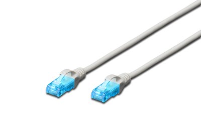DIGITUS Cavo patch U/UTP CAT 5e - 1,5 m - Cat5e - U/UTP (UTP) - RJ-45 - RJ-45 - Grigio