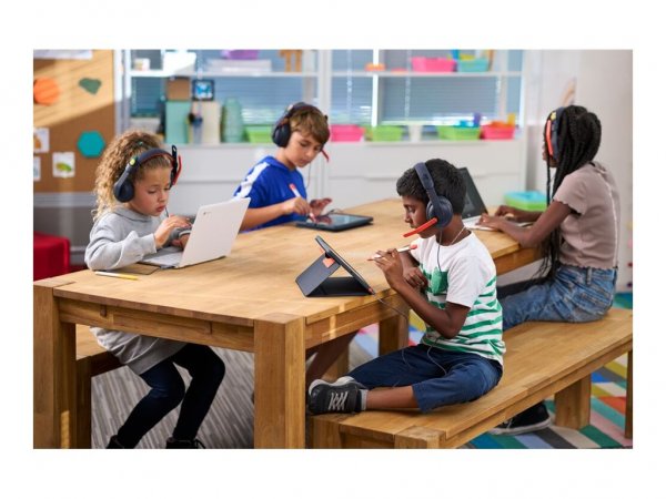 Logitech Zone Learn - Cablato - Studio - 154,5 g - Auricolare - Blu - Arancione