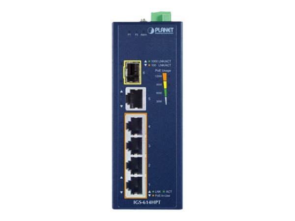 Planet IGS-614HPT - Non gestito - Gigabit Ethernet (10/100/1000) - Supporto Power over Ethernet (PoE