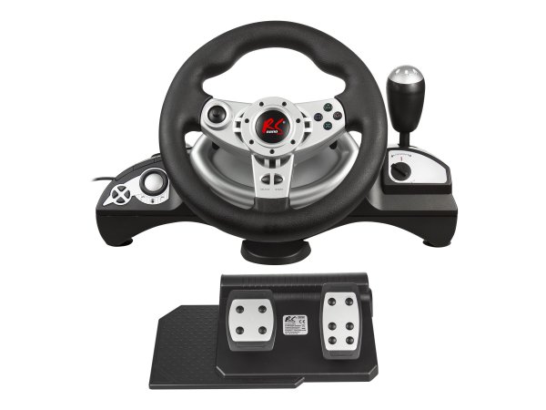 MacLean NanoRS RS700 Gaming Controller Black Silver USB Steering wheel Analogue Digital - Volante