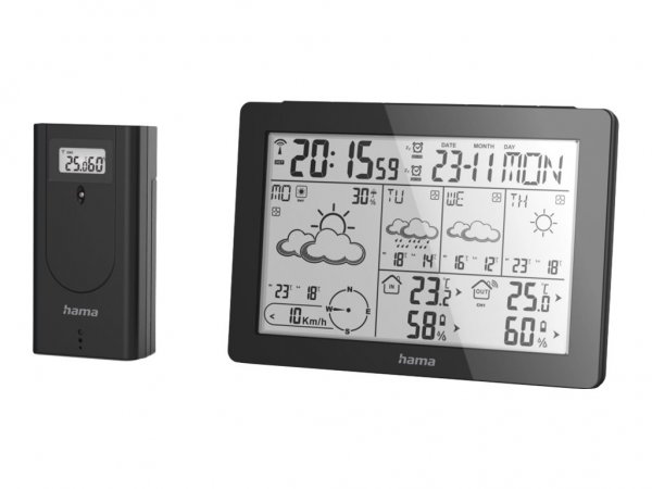 Hama Meteotime - Nero - Anemometro (velocità del vento) - Igrometro da interno - Termometro da inter
