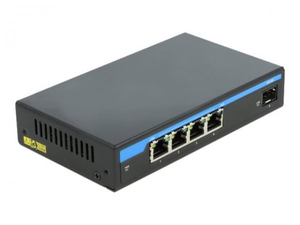 Delock Switch Gigabit Ethernet a 4 porte PoE + 1 SFP - Gigabit Ethernet (10/100/1000) - Supporto Pow