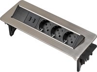 Brennenstuhl 1396200113 - 2 m - 3 presa(e) AC - Interno - IP20 - Nero - Acciaio inossidabile - 115 m