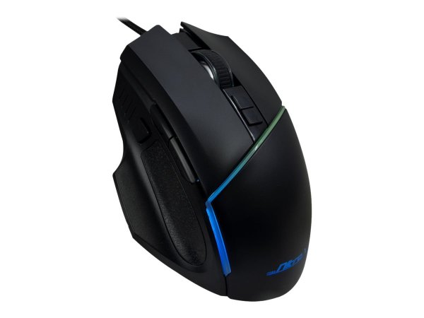 Inter-Tech GT-100 RGB - Mano destra - Ottico - USB tipo A - 6400 DPI - Nero