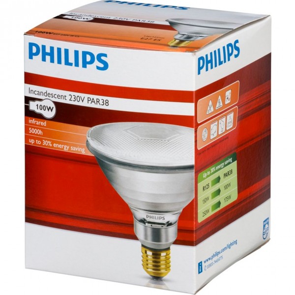 Philips Infrarotlampe PAR38 IR 100W E27 230V CL