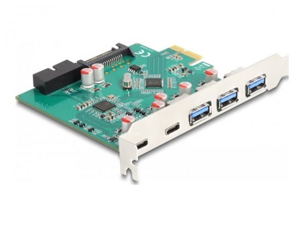 Delock Scheda USB 5 Gbps PCI Express x1 a 3 x USB Tipo-A esterno + 2 x USB Type-C esterno femmina e