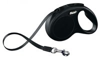 flexi New CLASSIC - Cane - Guinzaglio retrattile - Nero - Nastro - 15 kg - 5 m