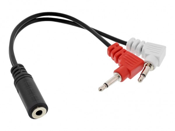 InLine Cavo Audio Y per Aereo 2x Jack 3,5mm M a Jack 3,5mm F - 0,15m