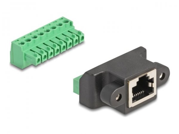 Delock RJ45 Buchse zu Terminalblock Adapter zum Einbau - Adattatore - Rete