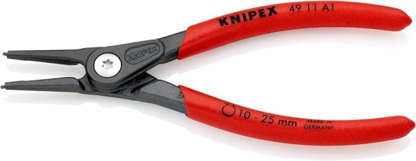 KNIPEX 49 11 A1 - Pinze per rondella di tenuta - Acciaio al cromo vanadio - Plastica - Rosso - 140 m