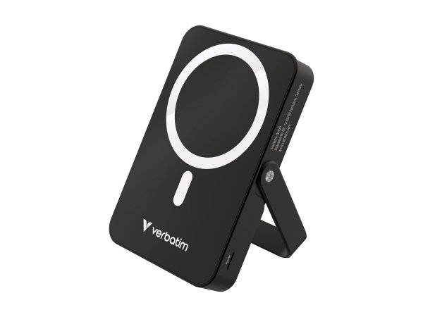 Verbatim Charge‘n’ Go Power Bank with Stand Magnetic Wireless 10000mAh - Black - Caricabatteria - Po