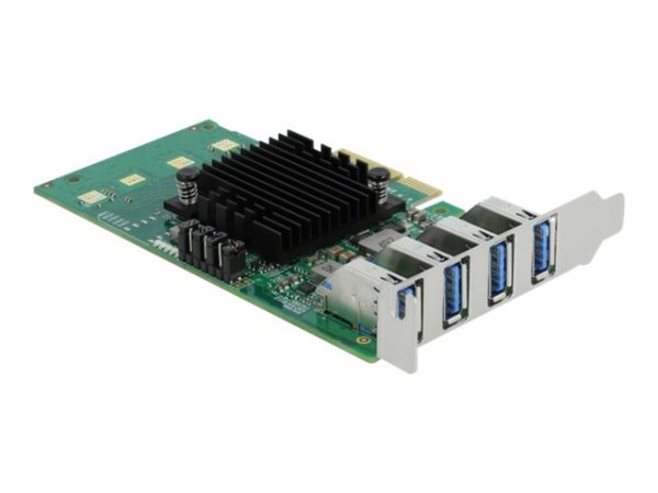 Delock Scheda PCI Express x4 per 4 x USB 3.0 esterna Quad Channel - Fattore di forma a basso profilo