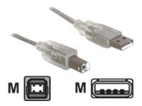 Delock USB Kabel A -> B St/St transparent - Cavo - Digitale/dati