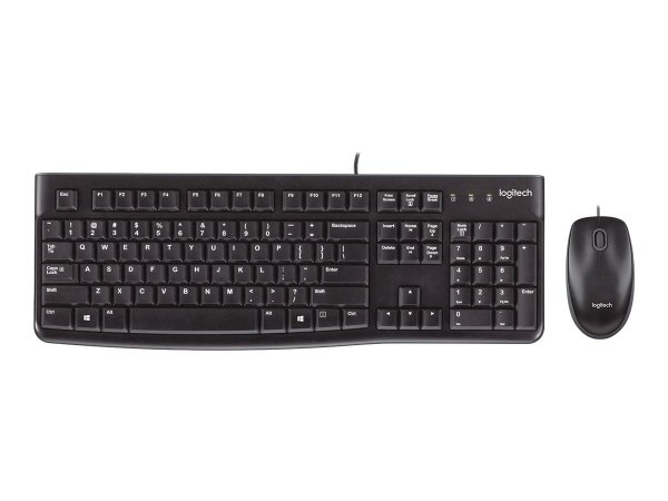 Logitech MK120 - Full-size (100%) - Cablato - USB - QWERTY - Nero - Mouse incluso
