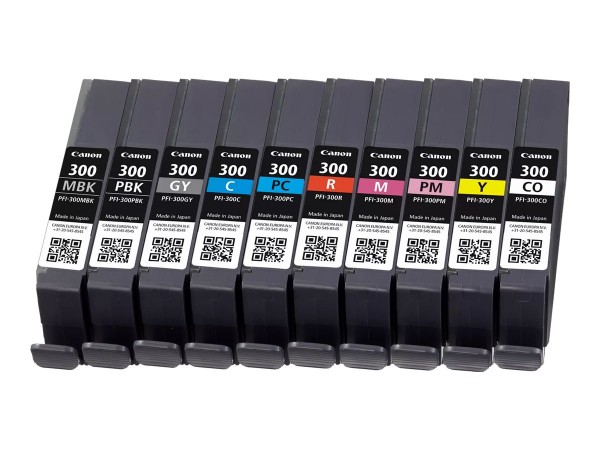 Canon PFI-300 - Nero - Blu - Ciano - Grigio - Magenta - Nero per foto - Magenta per foto - Rosso - G