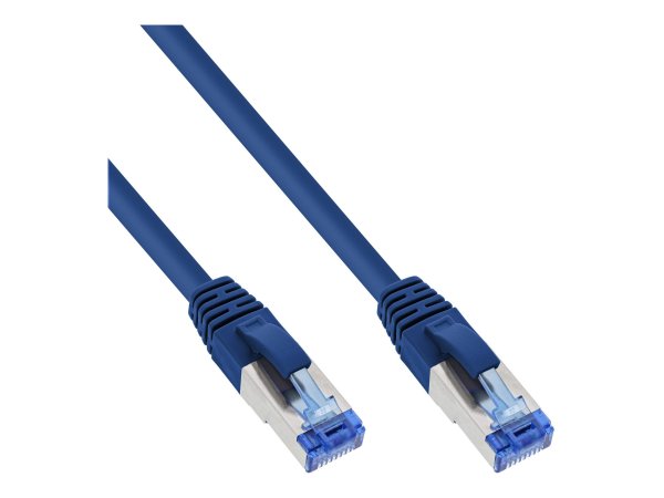 InLine Cavo patch Lan - S/FTP(PiMf) - Cat.6a - 500MHz - CU - halogenf. - blu - 0,25m