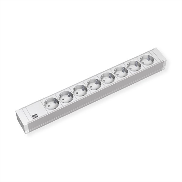 Bachmann 8x Schuko - 2m - 2 m - Tipo F - Plastica - Grigio - Plastica - 8 presa(e) AC