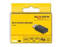 Delock Stick WLAN USB Wi-Fi 6 Dual Band AX1800 (1201 + 574 Mbps) - Wireless - USB - WLAN - Wi-Fi 6 (