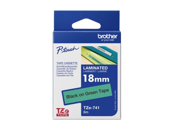Brother TZE-741 - Nero su verde - TZ - Filippine - 5 anno/i - 1,8 cm - 8 m