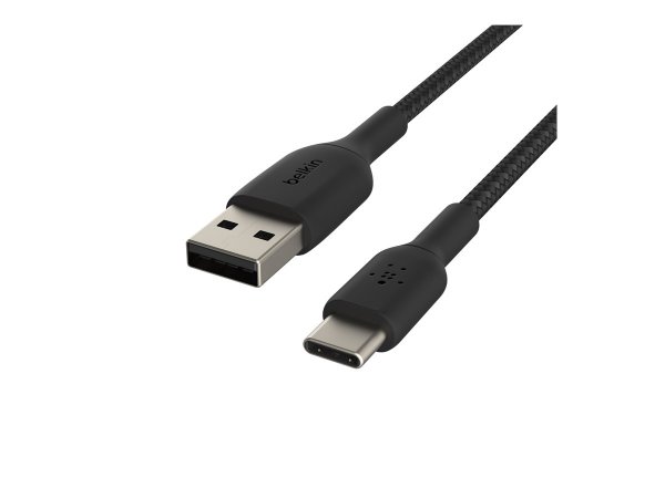 Belkin CAVO INTRECCIATO DA USB-C A USB-A 1M - NERO - 1 m - USB A - USB C - Nero