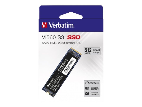 Verbatim Vi560 S3 M.2 SSD 512 GB - 512 GB - M.2 - 520 MB/s - 6 Gbit/s