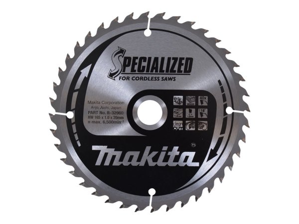 Makita Specialized - Legno - 16,5 cm - 2 cm - 6500 Giri/min - 1,6 mm - Makita