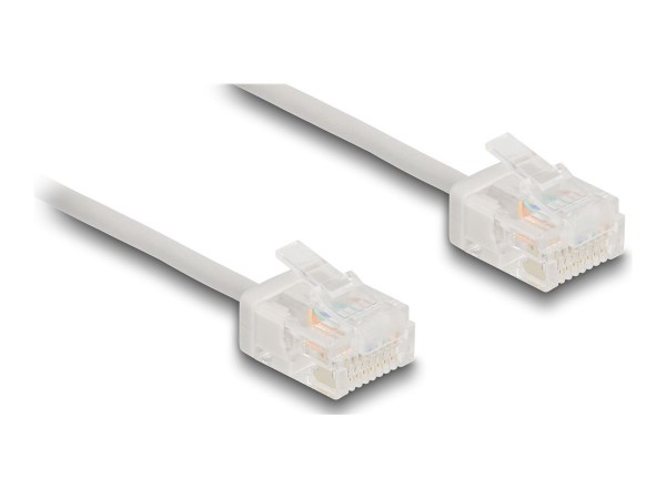 Delock RJ45 Netzwerkkabel Cat.6 UTP Ultra Slim grau mit kurzen Steckern - Netzwerk - Cavo - Rete