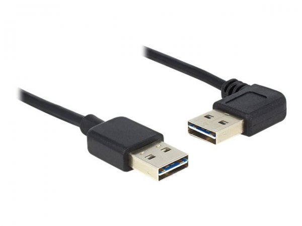 Delock 5m USB 2.0 A m/m 90° - 5 m - USB A - USB A - USB 2.0 - Maschio/Maschio - Nero
