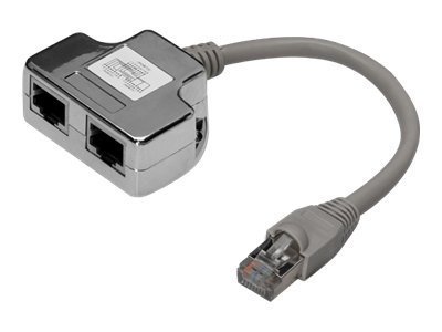DIGITUS Adattatore per cavo patch CAT 5e - 2x CAT 5e - schermato - Grigio - Argento - 0,19 m - 1 pz