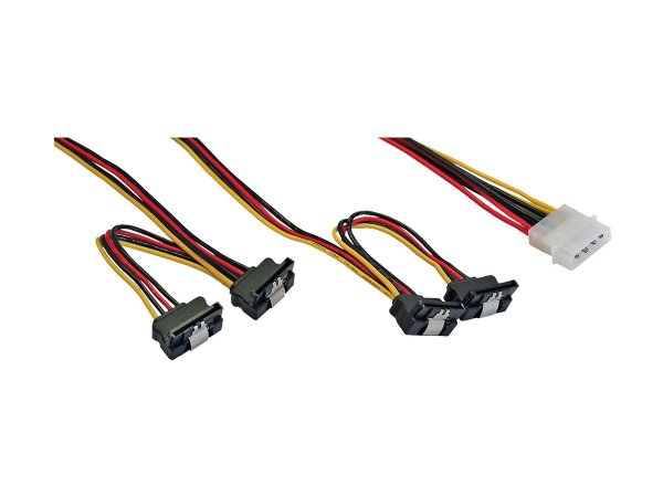 InLine Cavo di alimentazione a Y - da 1x 5,25“ M a 4x SATA - con ling.,0,40+0,55m