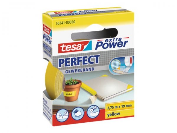 Tesa extra Power Perfect Gewebeband gelb