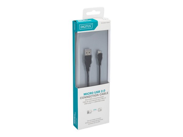 DIGITUS Cavo di collegamento USB 2.0 - USB A - Micro-B - 1,8 m - USB A - Micro-USB B - USB 2.0 - Mas