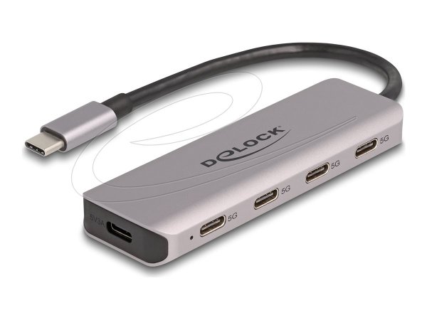 Delock USB 5 Gbps Hub a 4 porte USB Type-C con connettore USB Type-C - USB 3.2 Gen 1 (3.1 Gen 1) Typ