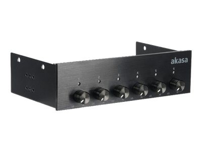 Akasa AK-FC-08BKV2 - 6 canali - Nero - Manopola - 5 - 12 V - 12 V - 148,5 mm