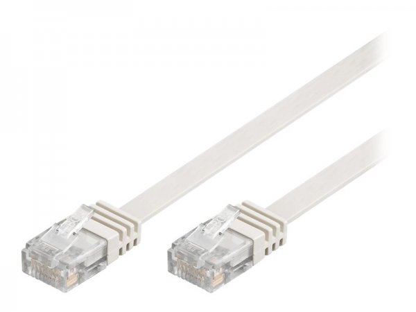 Goobay Cat 5e Flach-Patchkabel U/UTP weiß - Kupferkaschierter Aluminiumleiter - Cavo - Rete