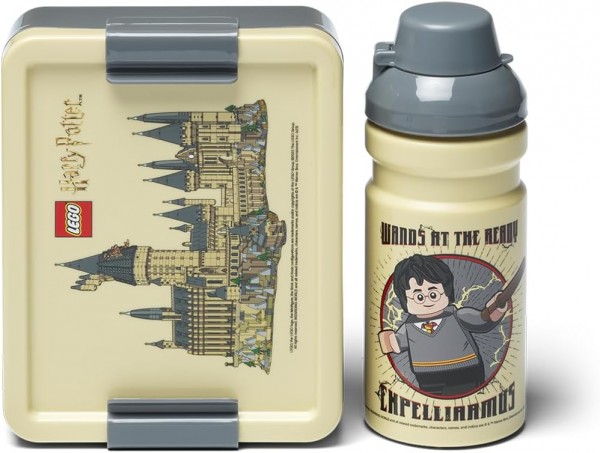 LEGO Lunch Box 2 pezzi Harry Potter Hogwarts beige/grigio – Idea Regalo, Collezionisti
