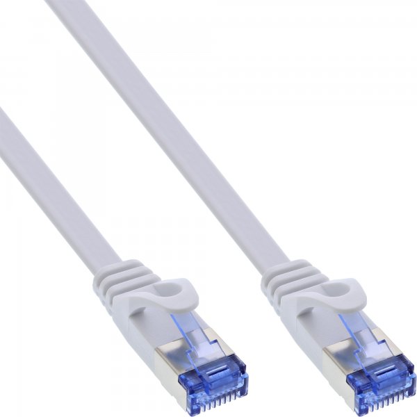 InLine Patch Cable flat - U/FTP - Cat.6A - bianco - 1m