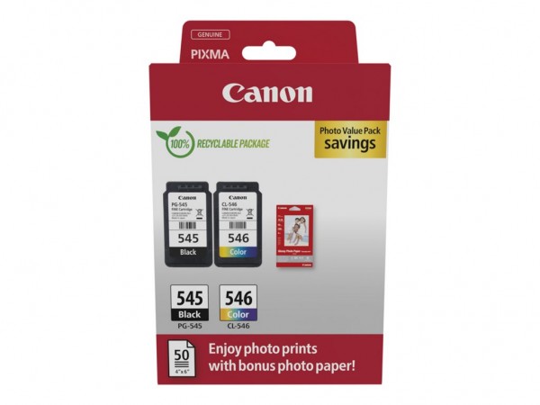 Canon Multipack 2pz cartuccia originale 545+546 (nero+colori) - inclusi 50 fogli carta fotografica 1