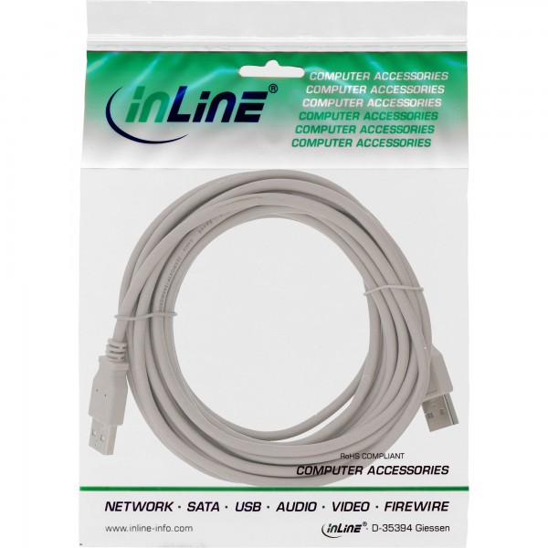 InLine Cavo USB 2.0 A maschio / A maschio - beige - 2m
