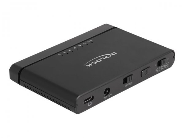 Delock Convertitore USB Type-C per 1 x SSD M.2 NVMe + 1 x SATA SSD / HDD con funzione di clonazione